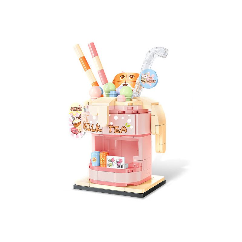 SEMBO 601191 non  QUÁN TRÀ SỮA MIYUE bộ đồ chơi xếp lắp ráp ghép mô hình 169 khối