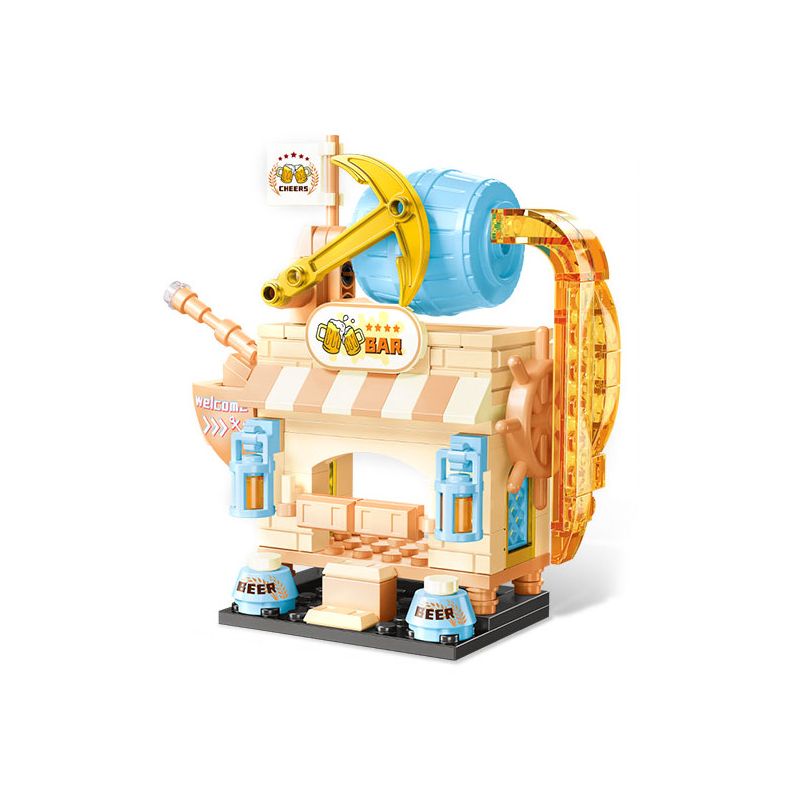 SEMBO 601195 non  QUẦY CHẢI CHUỐT bộ đồ chơi xếp lắp ráp ghép mô hình 138 khối