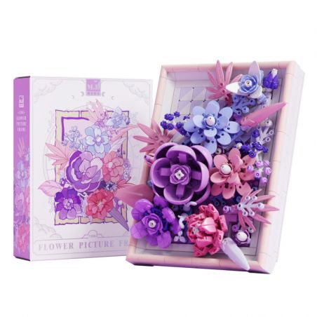 BEAUTIFUL AND 13063 non  KHUNG ẢNH HOA TÍM bộ đồ chơi xếp lắp ráp ghép mô hình Art FLOWER PICTURE FRAME