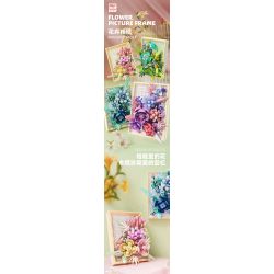 BEAUTIFUL AND 13063 non  KHUNG ẢNH HOA TÍM bộ đồ chơi xếp lắp ráp ghép mô hình Art FLOWER PICTURE FRAME