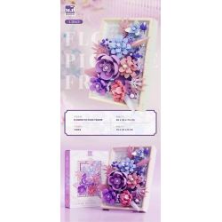 BEAUTIFUL AND 13063 non  KHUNG ẢNH HOA TÍM bộ đồ chơi xếp lắp ráp ghép mô hình Art FLOWER PICTURE FRAME