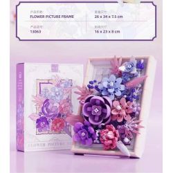 BEAUTIFUL AND 13063 non  KHUNG ẢNH HOA TÍM bộ đồ chơi xếp lắp ráp ghép mô hình Art FLOWER PICTURE FRAME