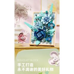 BEAUTIFUL AND 13061 non  KHUNG ẢNH HOA XANH bộ đồ chơi xếp lắp ráp ghép mô hình Art FLOWER PICTURE FRAME