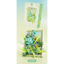 BEAUTIFUL AND 13061 non  KHUNG ẢNH HOA XANH bộ đồ chơi xếp lắp ráp ghép mô hình Art FLOWER PICTURE FRAME