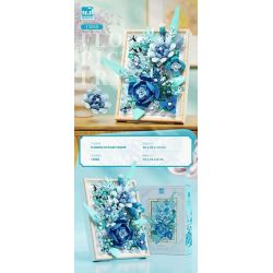 BEAUTIFUL AND 13060 non  KHUNG ẢNH HOA MÀU XANH bộ đồ chơi xếp lắp ráp ghép mô hình Art FLOWER PICTURE FRAME