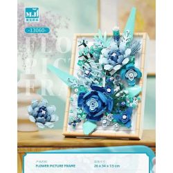 BEAUTIFUL AND 13060 non  KHUNG ẢNH HOA MÀU XANH bộ đồ chơi xếp lắp ráp ghép mô hình Art FLOWER PICTURE FRAME