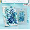 BEAUTIFUL AND 13060 non  KHUNG ẢNH HOA MÀU XANH bộ đồ chơi xếp lắp ráp ghép mô hình Art FLOWER PICTURE FRAME
