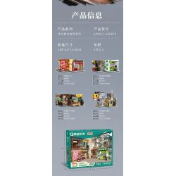 SEMBO 608068 non  WEN HEYOU QUÁN TRÀ CHANH VÀ ĐẬU HŨ THỐI bộ đồ chơi xếp lắp ráp ghép mô hình 291 khối