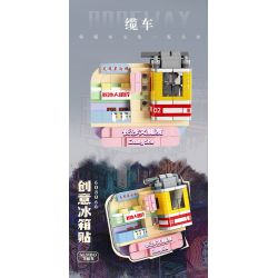 SEMBO 608065 non  WEN HEYOU NAM CHÂM TỦ LẠNH ĐẬU PHỤ THỐI bộ đồ chơi xếp lắp ráp ghép mô hình 153 khối