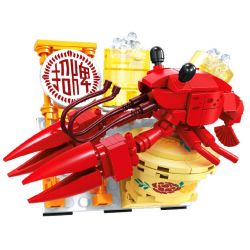 SEMBO 608064 non  WEN HEYOU NAM CHÂM TỦ LẠNH TÔM CÀNG bộ đồ chơi xếp lắp ráp ghép mô hình 193 khối