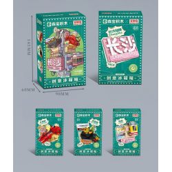 SEMBO 608064 non  WEN HEYOU NAM CHÂM TỦ LẠNH TÔM CÀNG bộ đồ chơi xếp lắp ráp ghép mô hình 193 khối