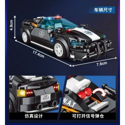 WOMA C5003 5003 non  4 LOẠI XE CẢNH SÁT bộ đồ chơi xếp lắp ráp ghép mô hình Racers SWAT Đua Tốc Độ 1225 khối