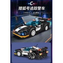 WOMA C5003 5003 non  4 LOẠI XE CẢNH SÁT bộ đồ chơi xếp lắp ráp ghép mô hình Racers SWAT Đua Tốc Độ 1225 khối