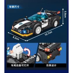 WOMA C5003 5003 non  4 LOẠI XE CẢNH SÁT bộ đồ chơi xếp lắp ráp ghép mô hình Racers SWAT Đua Tốc Độ 1225 khối