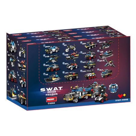 WOMA C5004 5004 non  ĐỘI SWAT CÔNG NGHỆ XE TẢI GIAO HÀNG VŨ TRANG TIÊN PHONG bộ đồ chơi xếp lắp ráp ghép mô hình City Thành Phố 760 khối