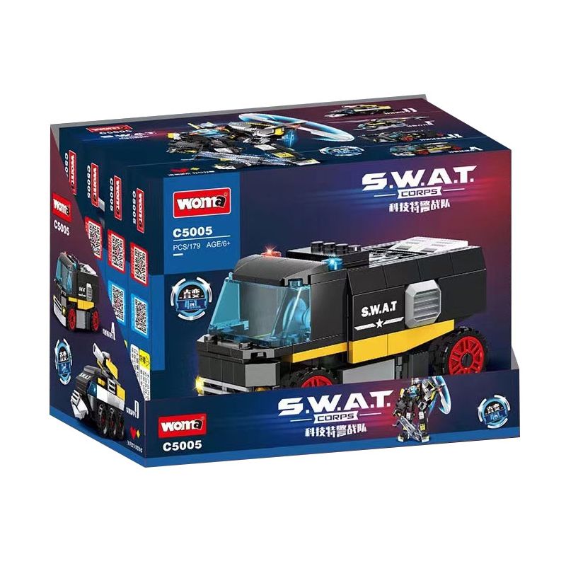 WOMA C5005 5005 non  NHÓM SWAT SỨ GIẢ HÒA BÌNH 4 SỰ KẾT HỢP bộ đồ chơi xếp lắp ráp ghép mô hình City Thành Phố 725 khối