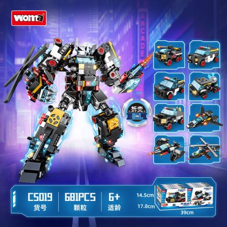 WOMA C5019 5019 non  CÔNG NGHỆ SWAT TEAM 8 KẾT HỢP bộ đồ chơi xếp lắp ráp ghép mô hình City Thành Phố 681 khối