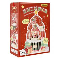 WEKKI 516157 non  HỘP NHẠC HỘI THẢO GIÁNG SINH bộ đồ chơi xếp lắp ráp ghép mô hình Creator SANTA'S FACTORY MUSIC BOX Sáng Tạo