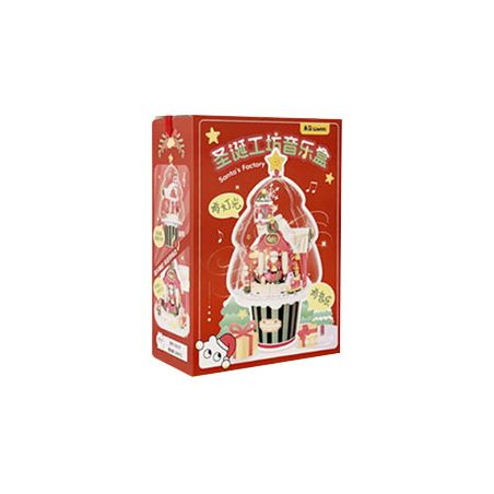 WEKKI 516157 non  HỘP NHẠC HỘI THẢO GIÁNG SINH bộ đồ chơi xếp lắp ráp ghép mô hình Creator SANTA'S FACTORY MUSIC BOX Sáng Tạo