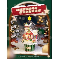 WEKKI 516157 non  HỘP NHẠC HỘI THẢO GIÁNG SINH bộ đồ chơi xếp lắp ráp ghép mô hình Creator SANTA'S FACTORY MUSIC BOX Sáng Tạo