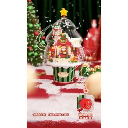WEKKI 516157 non  HỘP NHẠC HỘI THẢO GIÁNG SINH bộ đồ chơi xếp lắp ráp ghép mô hình Creator SANTA'S FACTORY MUSIC BOX Sáng Tạo