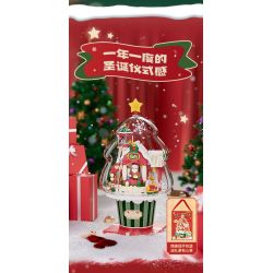 WEKKI 516157 non  HỘP NHẠC HỘI THẢO GIÁNG SINH bộ đồ chơi xếp lắp ráp ghép mô hình Creator SANTA'S FACTORY MUSIC BOX Sáng Tạo
