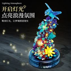 DOMICHA D1002 1002 non  THÁC HOA VÀ CHIM BĂNG TUYẾT bộ đồ chơi xếp lắp ráp ghép mô hình Creator ICE WATERFALL Sáng Tạo 636 khối