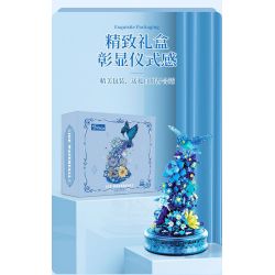 DOMICHA D1002 1002 non  THÁC HOA VÀ CHIM BĂNG TUYẾT bộ đồ chơi xếp lắp ráp ghép mô hình Creator ICE WATERFALL Sáng Tạo 636 khối