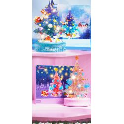 DOMICHA D1004 1004 non  BÀI HÁT TÌNH YÊU GIÁNG SINH HỘP NHẠC CÂY THÔNG BĂNG VÀ TUYẾT bộ đồ chơi xếp lắp ráp ghép mô hình Creator Sáng Tạo 480 khối