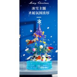 DOMICHA D1004 1004 non  BÀI HÁT TÌNH YÊU GIÁNG SINH HỘP NHẠC CÂY THÔNG BĂNG VÀ TUYẾT bộ đồ chơi xếp lắp ráp ghép mô hình Creator Sáng Tạo 480 khối