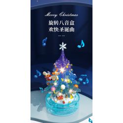 DOMICHA D1004 1004 non  BÀI HÁT TÌNH YÊU GIÁNG SINH HỘP NHẠC CÂY THÔNG BĂNG VÀ TUYẾT bộ đồ chơi xếp lắp ráp ghép mô hình Creator Sáng Tạo 480 khối