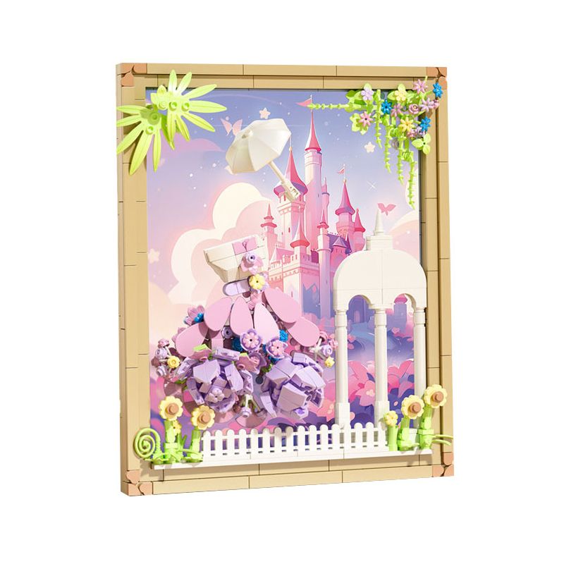 DOMICHA D3001 3001 non  MƠ HÔM NAY KHUNG ẢNH TRANG PHỤC CÔNG CHÚA TRONG bộ đồ chơi xếp lắp ráp ghép mô hình Arts & Crafts TONIGHT LIKE A DREAM 648 khối