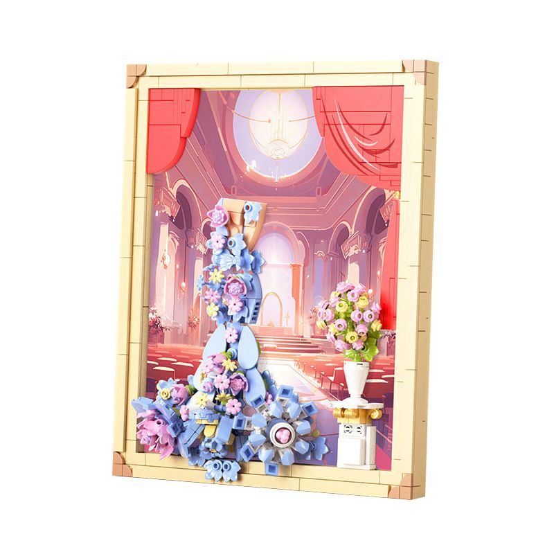 DOMICHA D3002 3002 non  ĐÊM NAY GIỐNG NHƯ MỘT GIẤC MƠ KHUNG ẢNH TRANG PHỤC TRONG bộ đồ chơi xếp lắp ráp ghép mô hình Arts & Crafts TONIGHT LIKE A DREAM 635 khối