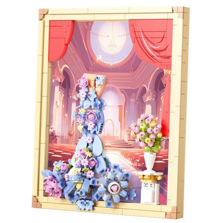 DOMICHA D3002 3002 non  ĐÊM NAY GIỐNG NHƯ MỘT GIẤC MƠ KHUNG ẢNH TRANG PHỤC TRONG bộ đồ chơi xếp lắp ráp ghép mô hình Arts & Crafts TONIGHT LIKE A DREAM 635 khối