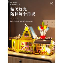 DOMICHA D2001 2001 non  NHÀ BÓNG HOA bộ đồ chơi xếp lắp ráp ghép mô hình 900 khối