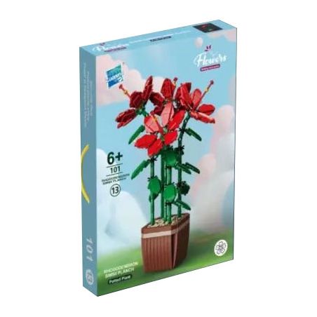 ZUANMA 101-13 non  ĐỖ QUYÊN bộ đồ chơi xếp lắp ráp ghép mô hình Creator RHODODENDRON SIMSII PLANCH Sáng Tạo 926 khối