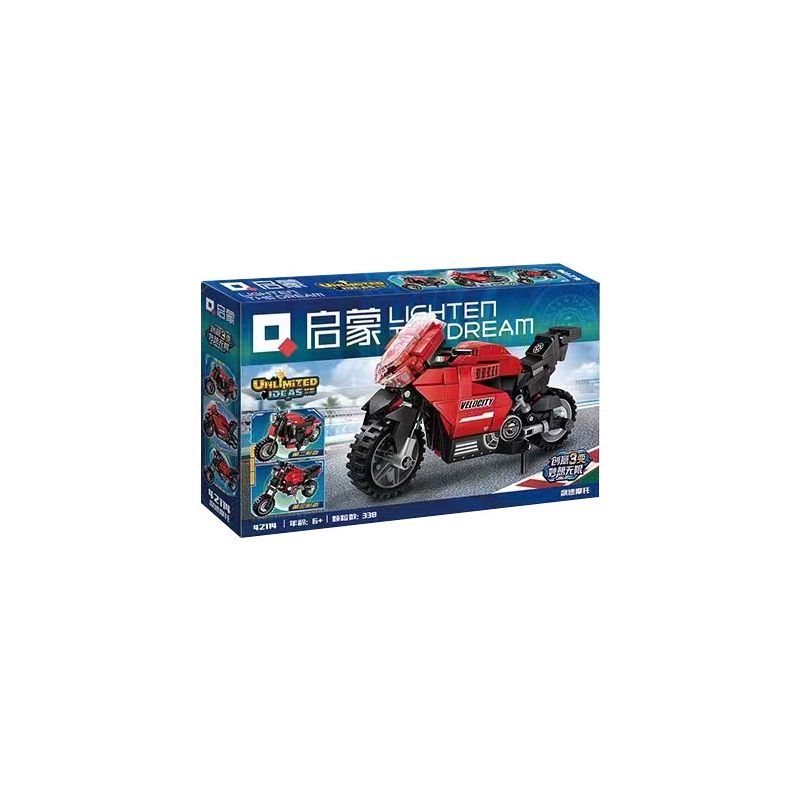 QMAN ENLIGHTEN KEEPPLEY 42114 non  Ý TƯỞNG TUYỆT VỜI KHÔNG GIỚI HẠN XE MÁY TĂNG TỐC bộ đồ chơi xếp lắp ráp ghép mô hình Creator Sáng Tạo 338 khối