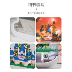 GOQI GQ-3007 3007 GQ3007 non  ĐÈN GƯƠNG ĐÁM MÂY GQ NGỦ CLOUD CASTLE YUNTAI STORY bộ đồ chơi xếp lắp ráp ghép mô hình 833 khối