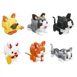 JIESTAR 58109 non  THIÊN ĐƯỜNG THÚ CƯNG DỄ THƯƠNG 6 LOẠI MÈO XIÊM RAGDOLL BÒ MAY MẮN CAM ĐUÔI CỤT bộ đồ chơi xếp lắp ráp ghép mô hình Creator PET PARADISE Sáng Tạo 627 khối