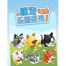 JIESTAR 58109 non  THIÊN ĐƯỜNG THÚ CƯNG DỄ THƯƠNG 6 LOẠI MÈO XIÊM RAGDOLL BÒ MAY MẮN CAM ĐUÔI CỤT bộ đồ chơi xếp lắp ráp ghép mô hình Creator PET PARADISE Sáng Tạo 627 khối