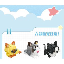 JIESTAR 58109 non  THIÊN ĐƯỜNG THÚ CƯNG DỄ THƯƠNG 6 LOẠI MÈO XIÊM RAGDOLL BÒ MAY MẮN CAM ĐUÔI CỤT bộ đồ chơi xếp lắp ráp ghép mô hình Creator PET PARADISE Sáng Tạo 627 khối