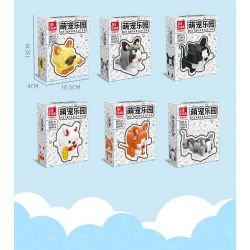 JIESTAR 58109 non  THIÊN ĐƯỜNG THÚ CƯNG DỄ THƯƠNG 6 LOẠI MÈO XIÊM RAGDOLL BÒ MAY MẮN CAM ĐUÔI CỤT bộ đồ chơi xếp lắp ráp ghép mô hình Creator PET PARADISE Sáng Tạo 627 khối