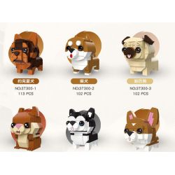 JIESTAR 37300 non  THIÊN ĐƯỜNG THÚ CƯNG DỄ THƯƠNG 6 LOẠI YORKSHIRE TERRIER SHIBA INU PUG SÓC HUSKY CORGI bộ đồ chơi xếp lắp ráp ghép mô hình Creator PET PARADISE Sáng Tạo 661 khối