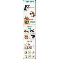 JIESTAR 37300 non  THIÊN ĐƯỜNG THÚ CƯNG DỄ THƯƠNG 6 LOẠI YORKSHIRE TERRIER SHIBA INU PUG SÓC HUSKY CORGI bộ đồ chơi xếp lắp ráp ghép mô hình Creator PET PARADISE Sáng Tạo 661 khối