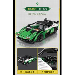 GUDI 70102 non  CÔNG NGHỆ SIÊU TÍCH LŨY ĐUA XE ĐIÊN CUỒNG GREEN SHADOW BULL EVO2 tỷ lệ 1:18 bộ đồ chơi xếp lắp ráp ghép mô hình  Kỹ Thuật Công Nghệ Cao Mô Hình Phương Tiện 325 khối