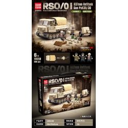 QuanGuan 100250 Quan Guan 100250 non  MÁY KÉO RSO/01 & SÚNG CHỐNG TĂNG 37MM bộ đồ chơi xếp lắp ráp ghép mô hình Military Army RSO/01 & 37MM ANTITANK GUN PAK35/36 Quân Sự Bộ Đội 606 khối