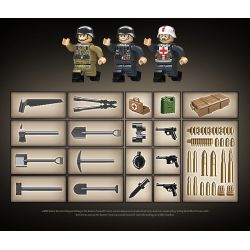 QuanGuan 100250 Quan Guan 100250 non  MÁY KÉO RSO/01 & SÚNG CHỐNG TĂNG 37MM bộ đồ chơi xếp lắp ráp ghép mô hình Military Army RSO/01 & 37MM ANTITANK GUN PAK35/36 Quân Sự Bộ Đội 606 khối