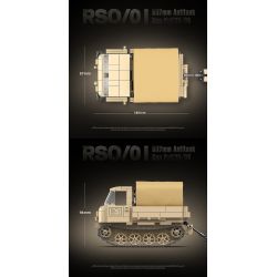 QuanGuan 100250 Quan Guan 100250 non  MÁY KÉO RSO/01 & SÚNG CHỐNG TĂNG 37MM bộ đồ chơi xếp lắp ráp ghép mô hình Military Army RSO/01 & 37MM ANTITANK GUN PAK35/36 Quân Sự Bộ Đội 606 khối