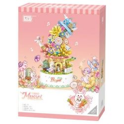 LOZ 1954 non  HỘP NHẠC DU LỊCH HOA TUYỆT VỜI bộ đồ chơi xếp lắp ráp ghép mô hình 1091 khối