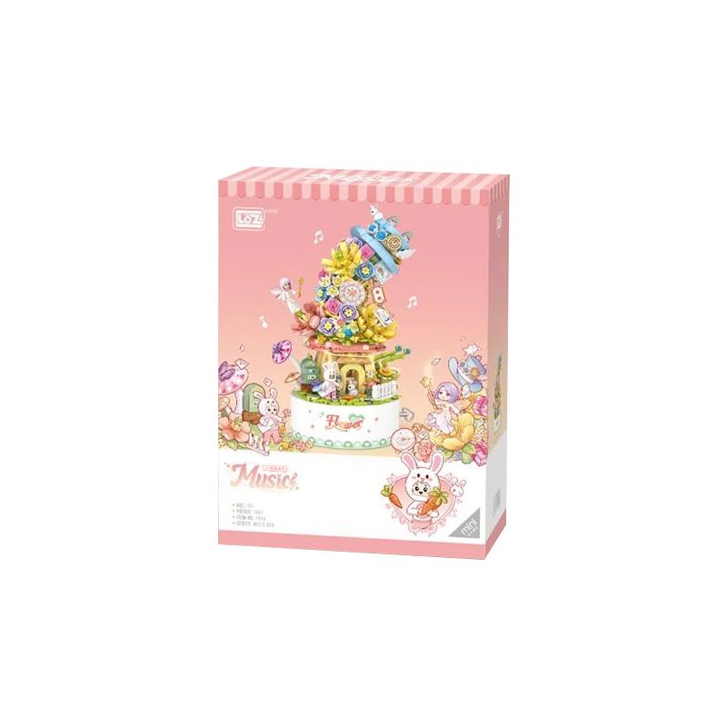 LOZ 1954 non  HỘP NHẠC DU LỊCH HOA TUYỆT VỜI bộ đồ chơi xếp lắp ráp ghép mô hình 1091 khối